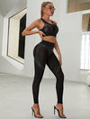 🖤ZASUWA Female PU Fishnet Breathable Sports Bras