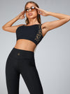 ZASUWA Female Mesh PU Back High-rise Leggings