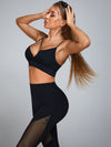 ZASUWA Female Cutout Backless High Waist Stretch Mesh Stitching Tracksuit