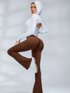 ZASUWA Female Deep V Back Scrunch Bum Flare Leggings