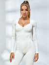 Tummy Control Zipper Hip-lift Jumpsuit