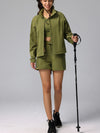 ZASUWA Female Drawstring Pocket Casual Cargo 2 in 1 Design Pants