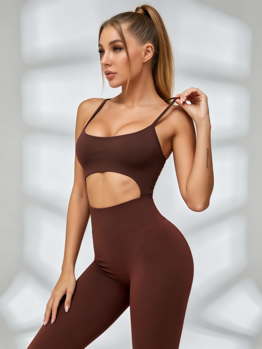 Hollow Out Zipper Jumpsuit