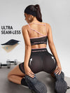 ZASUWA Female Fishnet Cross Back Stripes Contrast Color Short Tracksuit