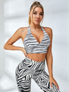 Zebra Pattern Scrunch Bum Single Should Strapes Tracksuit
