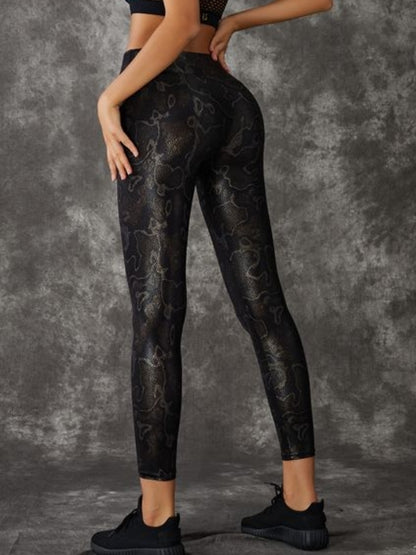 PU Faux Leather Leopard Print Leggings