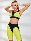 ZASUWA Female Fly Eye PU High-rise Short Tracksuit