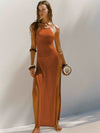 ZASUWA Female Sexy Cross Back Without Bikini Set Cover Up Dress