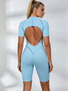 Sexy Backless Zipper Scrunch Bum Romper