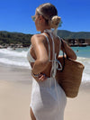 ZASUWA Female Sexy Cross Back Without Bikini Set Cover Up Dress