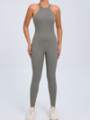 ZASUWA Female Sexy Backless Hollow Out V-shaped Waist Scrunch Bum Jumpsuit