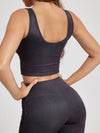 ZASUWA Female Denim Hollow Out Sexy U Collar Tank
