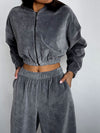 ZASUWA Female Coral Fleece Casual with Hat Tracksuit