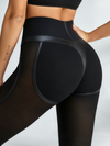 Cutout Racerback Crop Top & Mesh-Panel Leggings Set