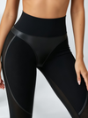 Cutout Racerback Crop Top & Mesh-Panel Leggings Set