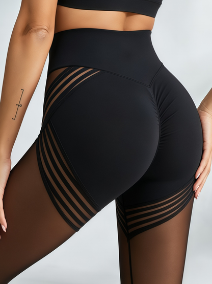 Mesh-Panel Black Workout Set