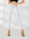 ❤ZASUWA Female Fly-eye PU Zipper Hip-lift Leggings
