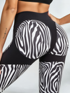 Cutout Racerback Sports Bra & Zebra-Print Leggings Set