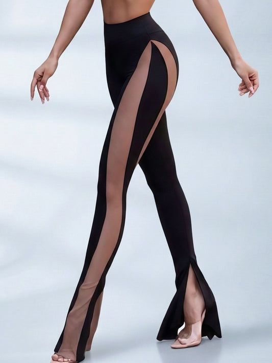 Super Sexy Unique Sheer Mesh Split Leggings