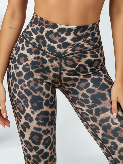 Cutout Sports Bra & Leopard Print Leggings Set