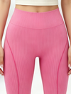 Ribbed Crisscross Back Cami & Hot Pink Ribbed High-Waisted Legging Set
