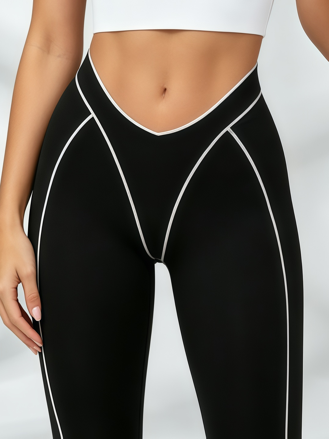 Racerback Bra White Contour Leggings Set