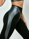 Two-Tone Panel Sports Bra & High Cut Leggings Set