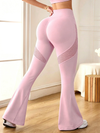 High Waist Breathable Mesh Workout Flare Leggings