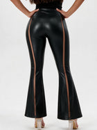 Slim Fit High Rise Faux Leather Flare Leggings