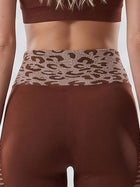 Women's Leopard Print High-Waisted Flare Leggings with Cutouts