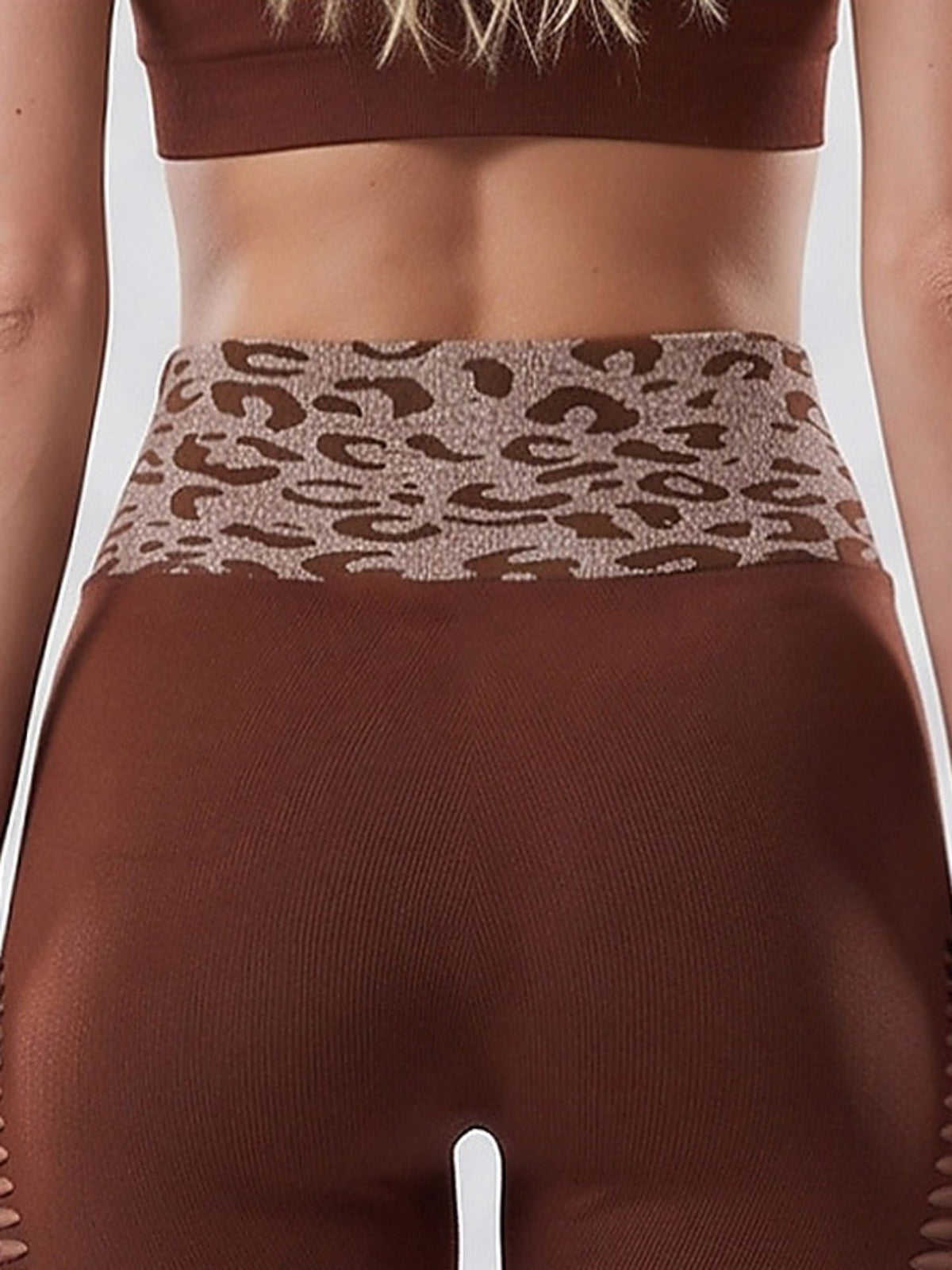 Women's Leopard Print High-Waisted Flare Leggings with Cutouts