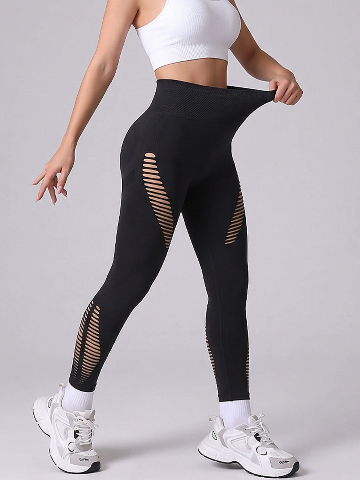 Hollow Out High Waist Sculpting Leggings