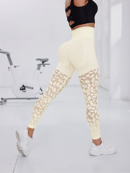 Seamless High-Waist Sculpting Leggings with Perforated Detail