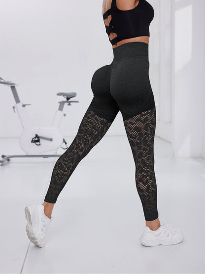 Seamless High-Waist Sculpting Leggings with Perforated Detail