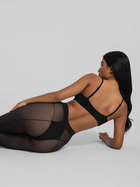 High Waist Sheer Mesh Seamed Leggings
