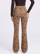 Leopard Print High-Waisted Flare Leggings