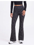 Leopard Print High-Waisted Flare Leggings