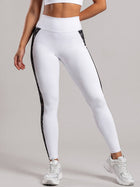 High-Waist Lace-Panel Sculpting Leggings