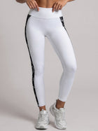 High-Waist Lace-Panel Sculpting Leggings
