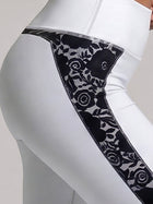 High-Waist Lace-Panel Sculpting Leggings