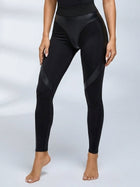 Black Faux Leather Panel High Waist Sculpting Leggings