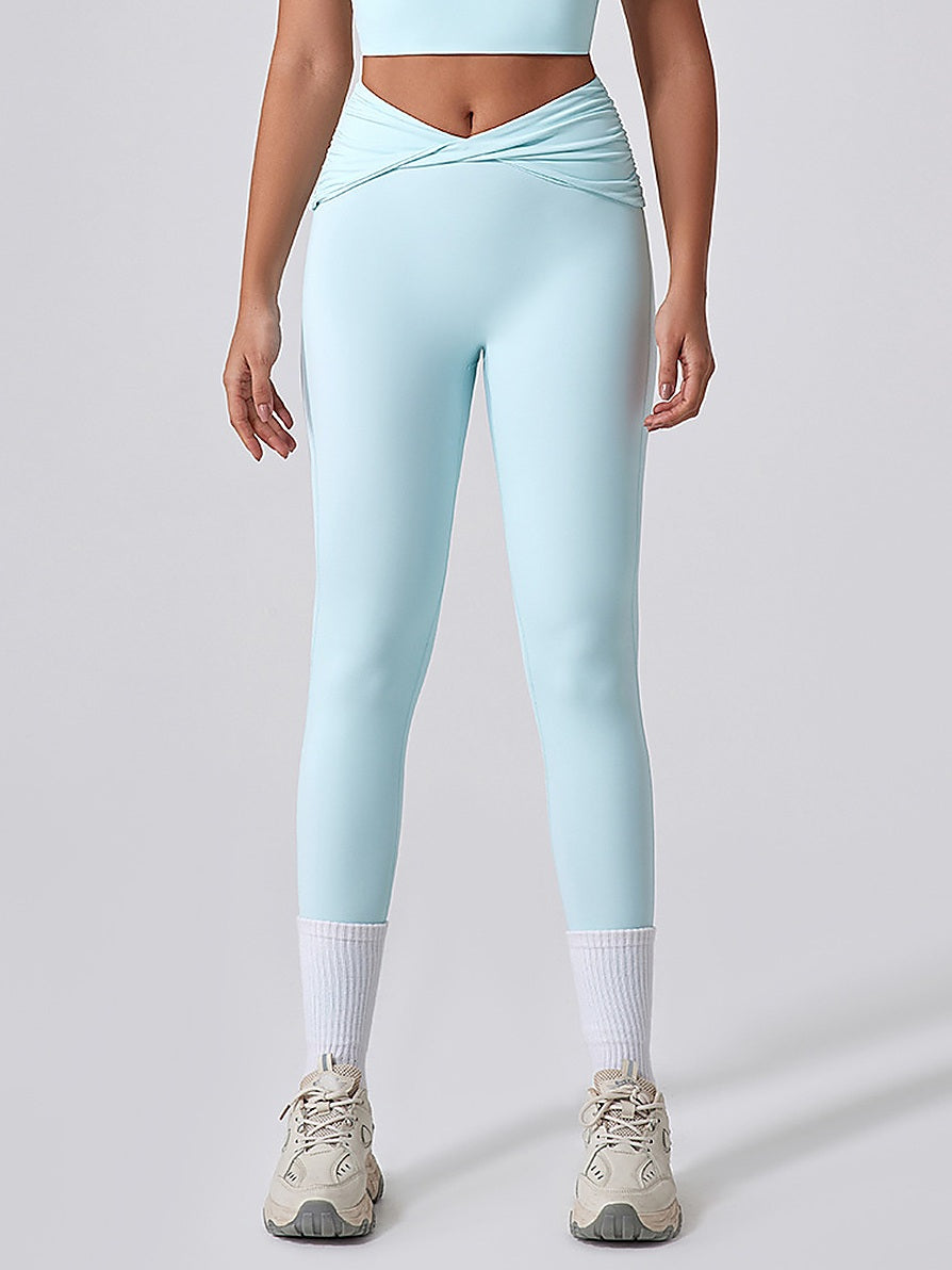High-Waisted Twist-Front Sculpting Leggings