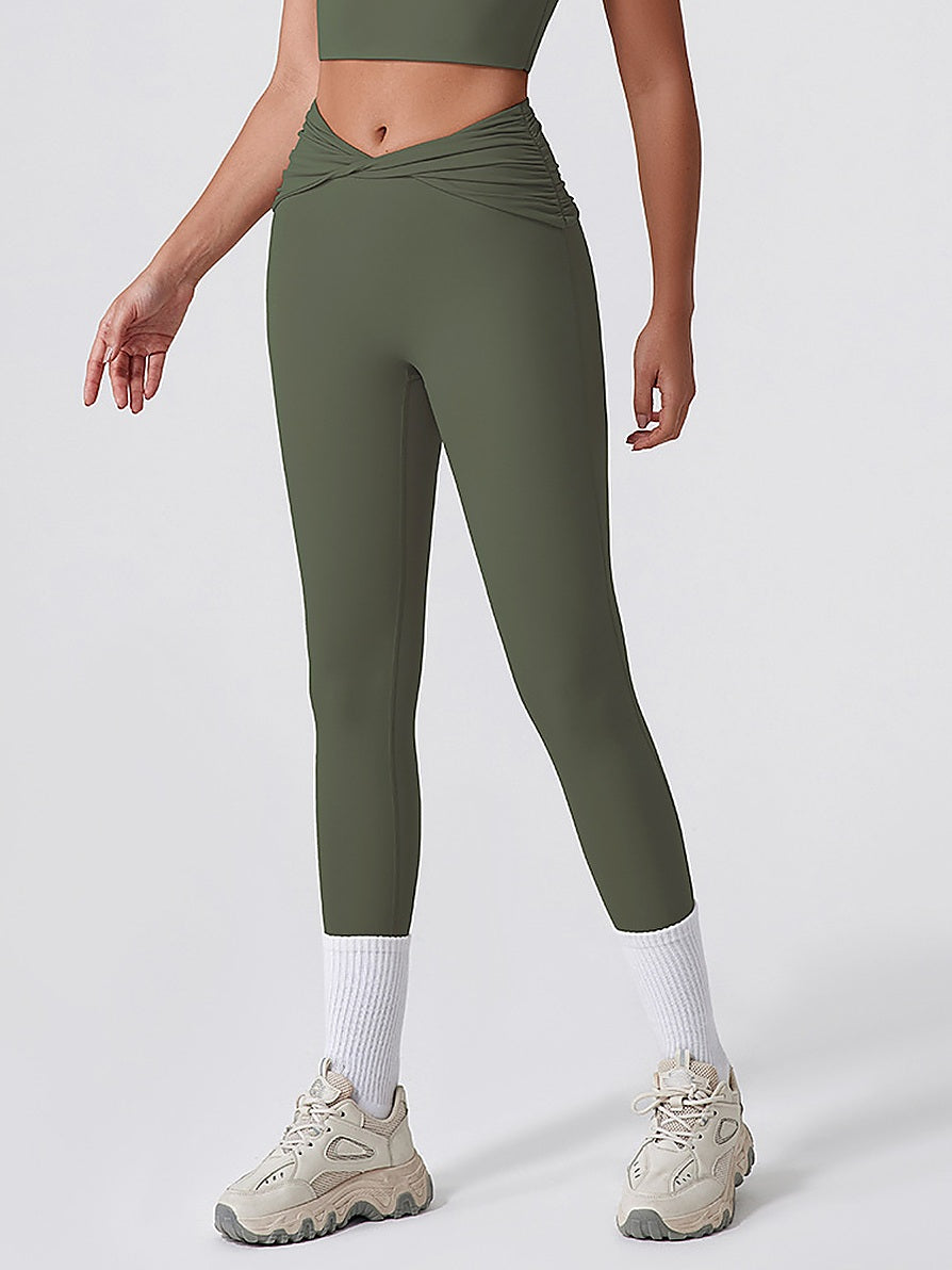 High-Waisted Twist-Front Sculpting Leggings