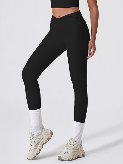 High-Waisted Twist-Front Sculpting Leggings