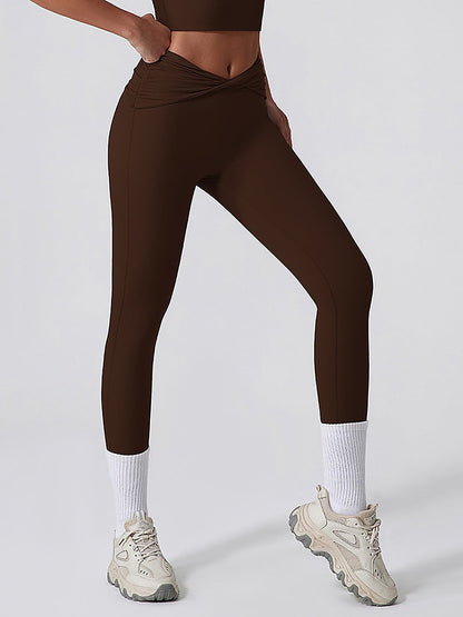 High-Waisted Twist-Front Sculpting Leggings