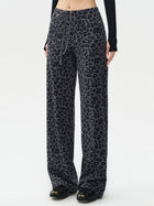 Leopard Print High-Waist Wide-Leg Pants
