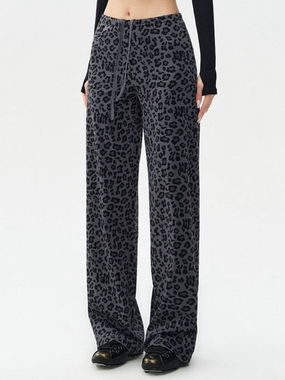 Leopard Print High-Waist Wide-Leg Pants