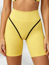 Contrast-Trim Ribbed Workout Set