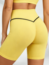 Contrast-Trim Ribbed Workout Set