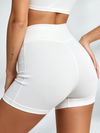 Zip-Front Crop Top & High-Waisted Shorts Set